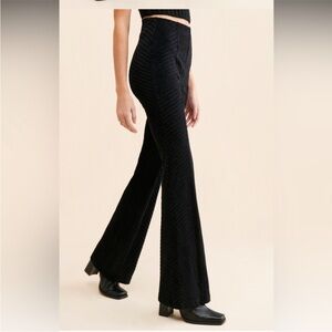 NWT Free People Slim Pull-On Velvet Flare Pants Size Small